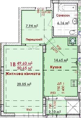 1-комнатная 50.65 м² в ЖК Соняшник от 18 000 грн/м², Львов