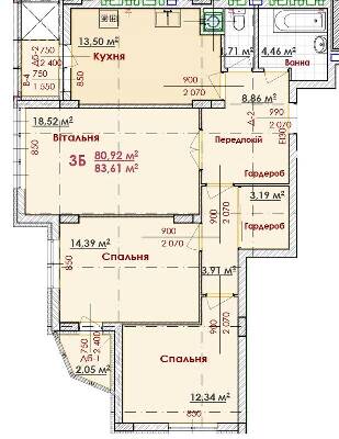 3-комнатная 83.61 м² в ЖК Соняшник от 15 000 грн/м², Львов