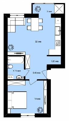 1-комнатная 50 м² в ЖК Вилла Валенсия от 15 100 грн/м², г. Винники