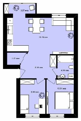 2-кімнатна 63 м² в ЖК Віла Валенсія від 14 000 грн/м², м. Винники