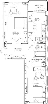 2-кімнатна 70.65 м² в ЖК O2 Residence від 30 602 грн/м², Київ