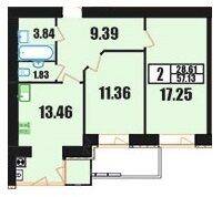 2-кімнатна 57.13 м² в ЖК Вінницький від 12 700 грн/м², Хмельницький