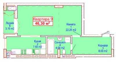 1-кімнатна 46.3 м² в ЖК Адамант від 15 700 грн/м², Хмельницький