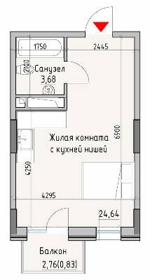 1-кімнатна 29.15 м² в ЖК Простір Eco City (Простір на Радісній від 23 850 грн/м², Одеса