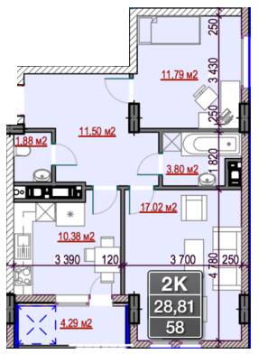 2-кімнатна 58 м² в ЖБ White House від забудовника, Івано-Франківськ