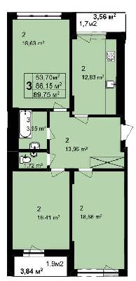 3-комнатная 89.75 м² в ЖК Q-6 "Quoroom Perfect Town" от 27 100 грн/м², Львов