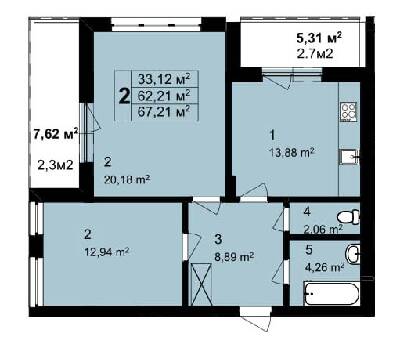 2-кімнатна 67.21 м² в ЖК Q-6 "Quoroom Perfect Town" від 28 250 грн/м², Львів