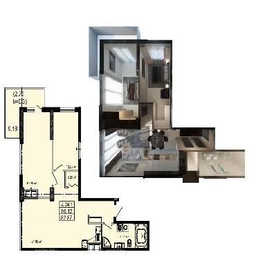 2-кімнатна 82.87 м² в ЖК Акрополь від 27 750 грн/м², Одеса