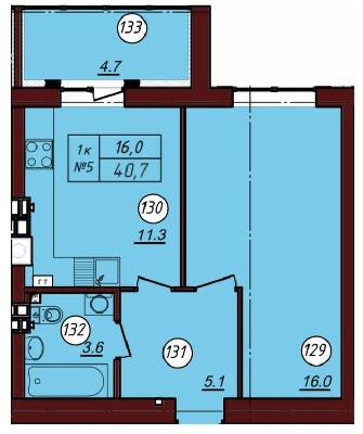 1-комнатная 40.7 м² в ЖК Соборный от 20 750 грн/м², г. Фастов