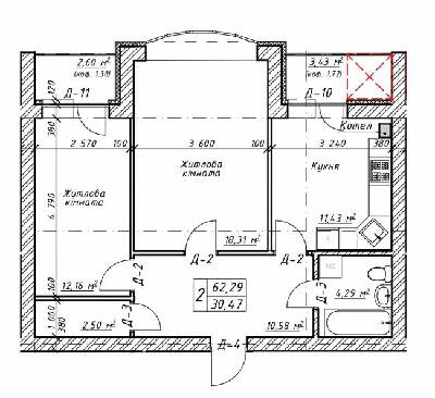 2-кімнатна 62.29 м² в ЖК Гранд Парк від 17 000 грн/м², м. Бровари