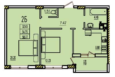2-кімнатна 56.77 м² в ЖК RosenTal від 16 400 грн/м², с. Лиманка