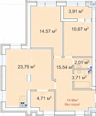 2-комнатная 78.87 м² в ЖК Comfort City Lagoon от 22 500 грн/м², Днепр