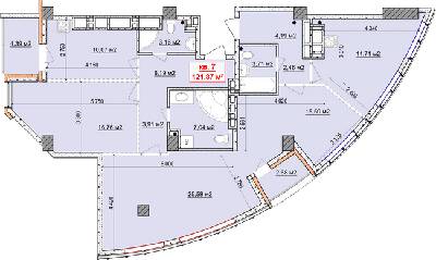 3-комнатная 121.87 м² в ЖК Славия от 30 750 грн/м², Днепр