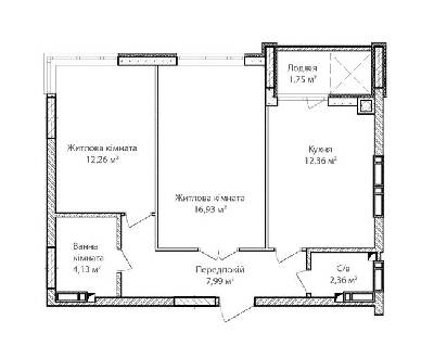 2-комнатная 58.19 м² в ЖК Синергия Сити от 19 200 грн/м², г. Ирпень