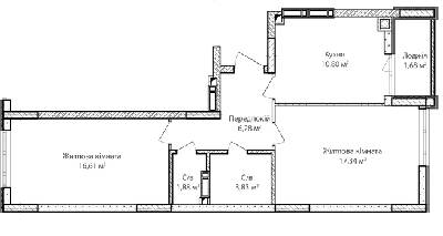 2-комнатная 58.42 м² в ЖК Синергия Сити от 24 000 грн/м², г. Ирпень