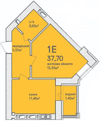 1-комнатная 37.7 м² в ЖК Синергия Сити (Kvartal Group) от 23 000 грн/м², г. Ирпень