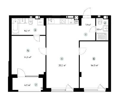 2-комнатная 69.6 м² в ЖК PARKTOWN от 22 000 грн/м², пгт Гостомель