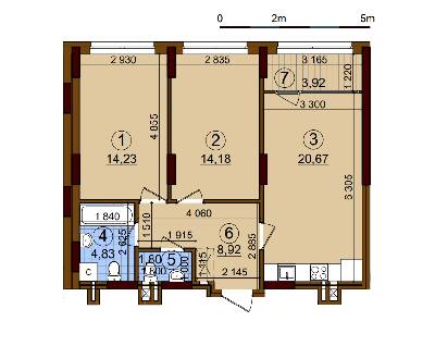 2-комнатная 68.55 м² в ЖК Варшавский-2 от 22 100 грн/м², Киев