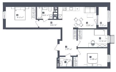 3-комнатная 80.66 м² в ЖК Малоголосківські пагорби от 19 300 грн/м², Львов