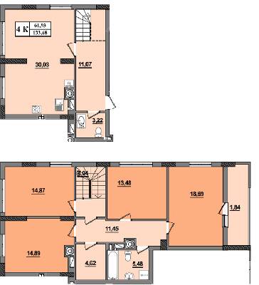 Двухуровневая 133.68 м² в ЖК на ул. Манастирского, 2А, 4, 6 от 18 100 грн/м², Львов