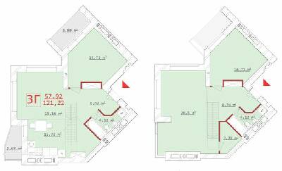 Двухуровневая 121.22 м² в ЖСК Новый дом на Котлова от 17 900 грн/м², Харьков