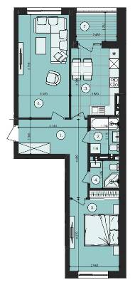 2-кімнатна 63.74 м² в ЖК Royal Park від 14 000 грн/м², м. Дубляни