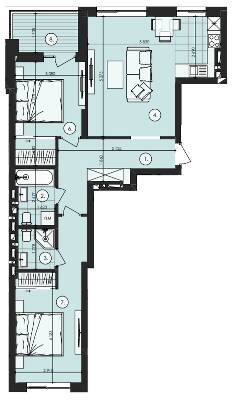 2-кімнатна 74.08 м² в ЖК Royal Park від 16 900 грн/м², м. Дубляни