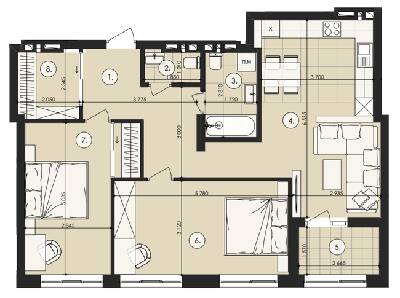 2-комнатная 85.59 м² в ЖК Royal Park от 16 900 грн/м², г. Дубляны