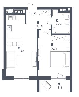 1-комнатная 41.92 м² в ЖК Сад Песен от 24 650 грн/м², Львов