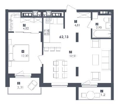 1-комнатная 62.13 м² в ЖК Сад Песен от 23 750 грн/м², Львов