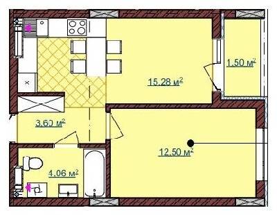 1-комнатная 36.9 м² в ЖК на ул. Вулецкая от 12 800 грн/м², с. Горишний