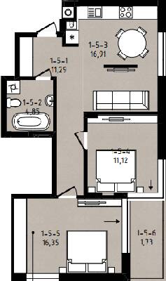 2-комнатная 62.3 м² в ЖК на ул. Мечникова, 39а, 39б от 32 700 грн/м², Львов