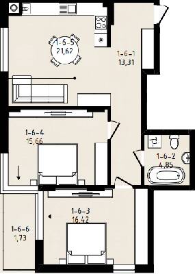 2-комнатная 73.6 м² в ЖК на ул. Мечникова, 39а, 39б от 31 650 грн/м², Львов