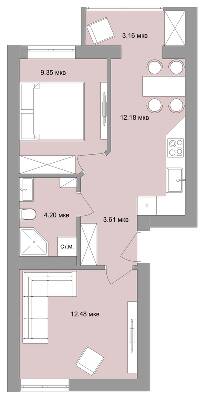 2-комнатная 45 м² в ЖК Вилла Италия от 20 050 грн/м², г. Винники