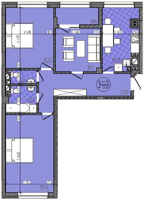 3-кімнатна 75.88 м² в ЖК Ізумрудний від забудовника, Чернівці