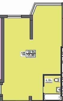 1-комнатная 55.8 м² в ЖК Юпитер от застройщика, Одесса