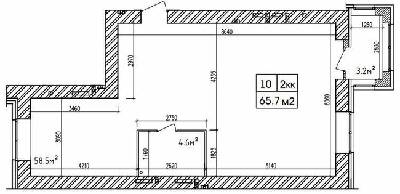 2-кімнатна 65.7 м² в ЖК Аржанова від 17 500 грн/м², Дніпро