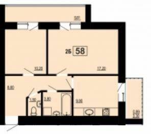 2-комнатная 58 м² в ЖК на ул. Галицкая от 12 400 грн/м², Ивано-Франковск