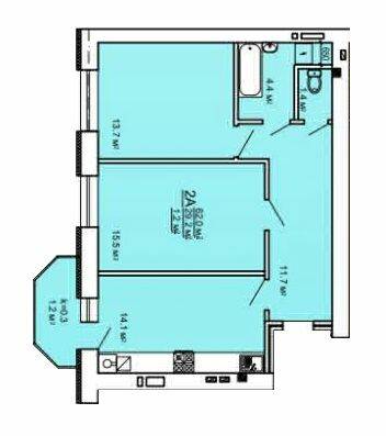 2-комнатная 62 м² в ЖК на ул. Независимости, 5 от 13 100 грн/м², г. Нежин