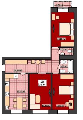 3-комнатная 78.11 м² в ЖК Гетьманский от 14 200 грн/м², Ивано-Франковск