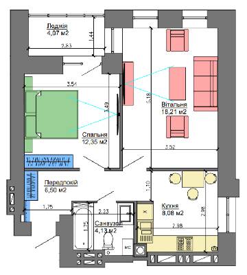 2-комнатная 51.3 м² в ЖК NIKOSTAR Comfort+ от 17 050 грн/м², Николаев