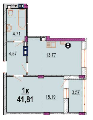 1-комнатная 41.81 м² в ЖК Родинний маєток от 25 000 грн/м², Винница