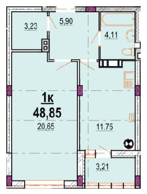 1-комнатная 48.85 м² в ЖК Родинний маєток от 25 500 грн/м², Винница