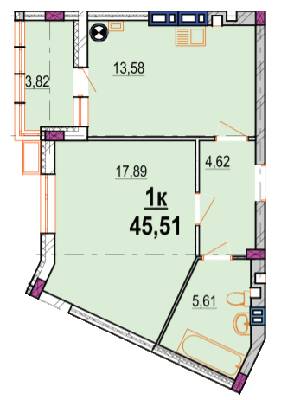 1-комнатная 45.51 м² в ЖК Родинний маєток от 25 500 грн/м², Винница