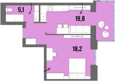 1-кімнатна 45.7 м² в ЖК Dream Town від 18 150 грн/м², Луцьк