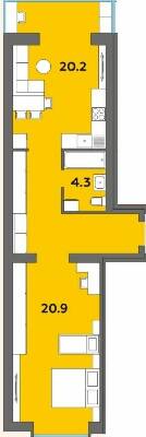 1-кімнатна 54.6 м² в ЖК Orange City від 15 650 грн/м², м. Вараш