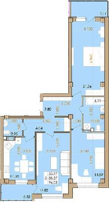 3-кімнатна 96.03 м² в ЖК Європейський квартал від 16 500 грн/м², Полтава