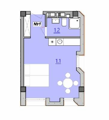 1-комнатная 28 м² в Апарт-комплекс Кампус от 15 500 грн/м², Тернополь