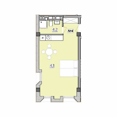 1-кімнатна 34.3 м² в Апарт-комплекс Кампус від 15 500 грн/м², Тернопіль