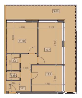 2-комнатная 70.56 м² в ЖК Crystal от 23 150 грн/м², Ужгород